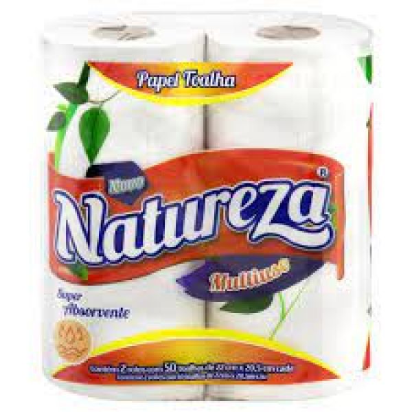 PAPEL TOALHA FOLHA DUPLA 2 ROLOS COZINHA NATUREZA