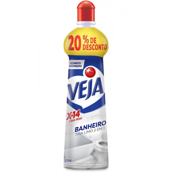 VEJA X-14 BANHEIRO TIRA LIMO 2 EM 1 500 ML