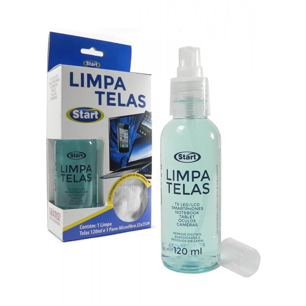 LIMPA TELAS START 120 ML C/ PANO MICROFIBRA 22X25 CM