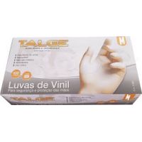 LUVA DE VINIL TALGE COM PO M C/ 100 UN