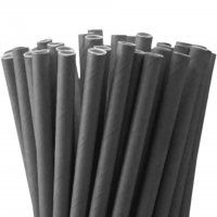 CANUDO DE PAPEL ECOLÓGICO BIODEGRADÁVEL PRETO - 19CM X 8MM  C/100UNI